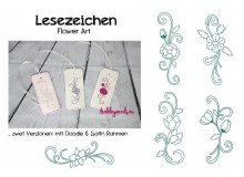 ITH Lesezeichen - Flowers Line Art